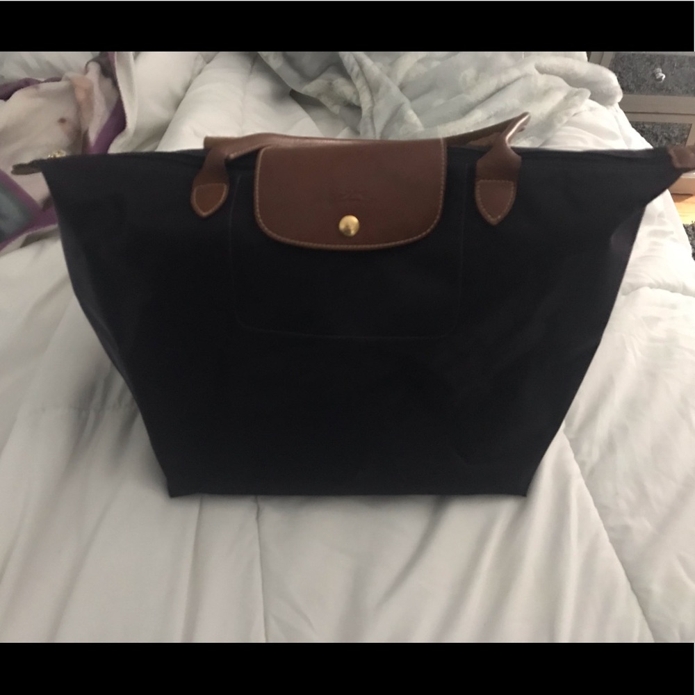 Long champ purple bag